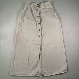 Vintage Route 66 Cream Button-Front Midi Skirt